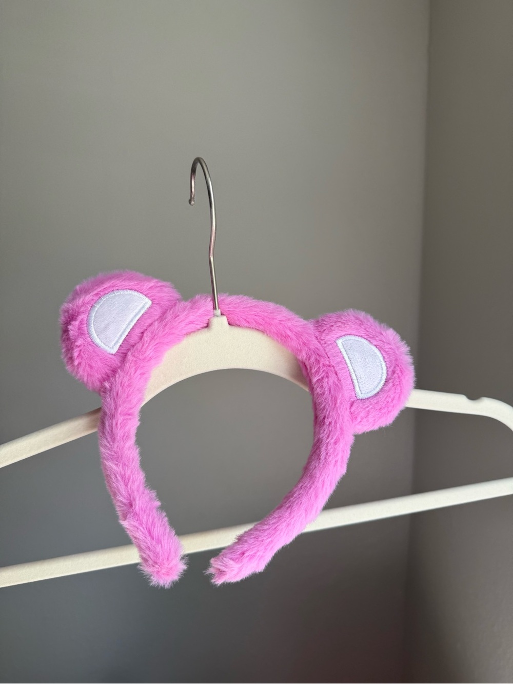 Plush Pink Bear Ear Headband - Cute Costume Accessory